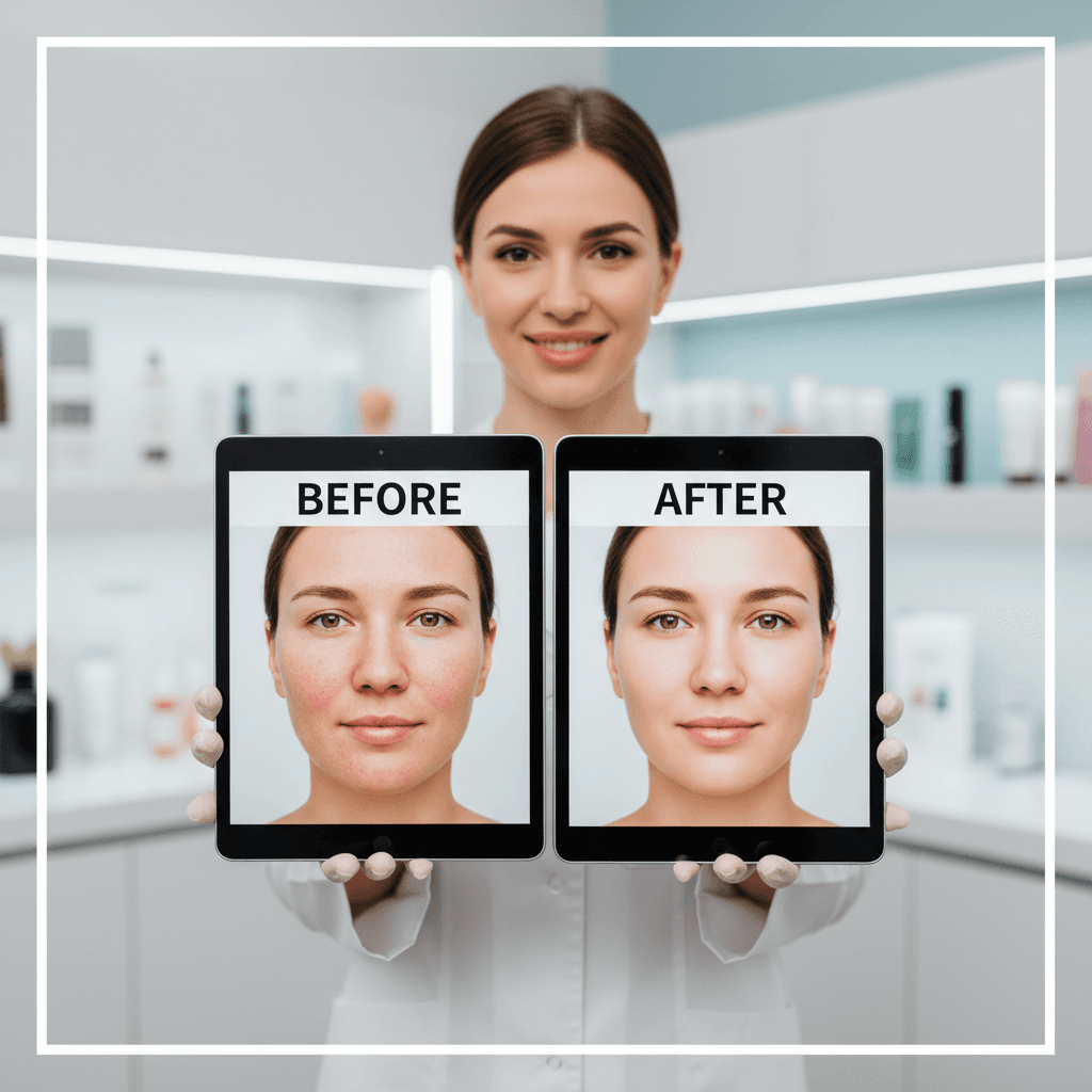 Professional photographing aesthetic treatment results