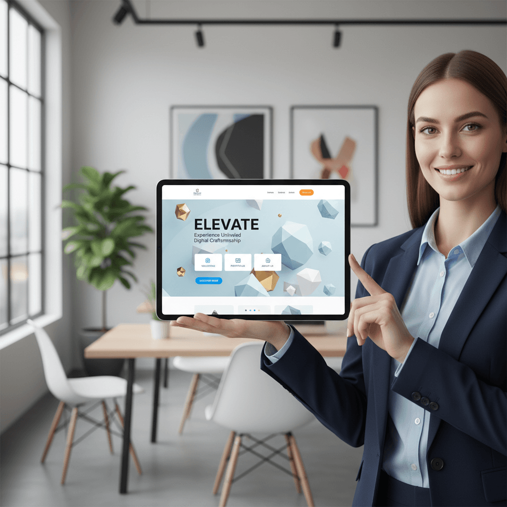 Professional website design displayed on tablet device